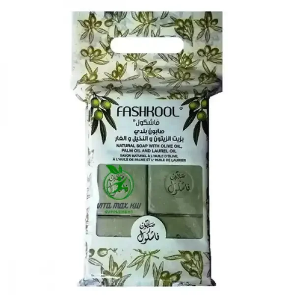 صابون فاشكول البلدى بزيت الزيتون والنخيل والغار لجمال بشرتك Fashkool Natural Soap With Olive oil — شراء أونلاين متجر عز التقنية الكويت ايزنولوجى KW